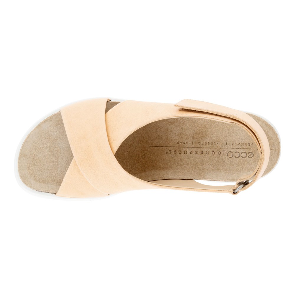 Sandalias Mujer - ECCO Flowt Wedge Cork - Beige - LAC941685